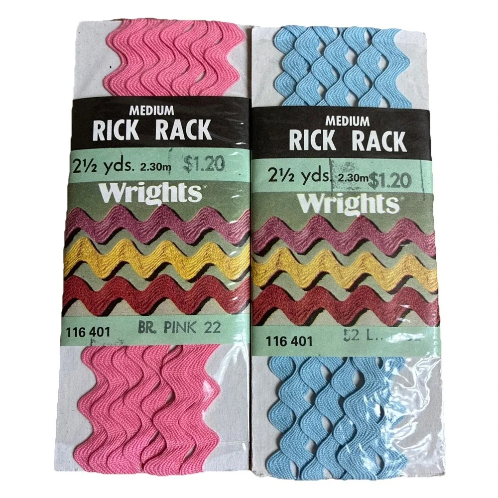 Wright's Sewing RICK RACK Pink Blue Medium 1/2